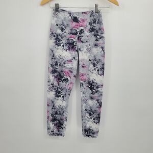 ◇◇ Lululemon Wunder Under High Rise Crop Floral Leggings Size 4 Moody Mirage